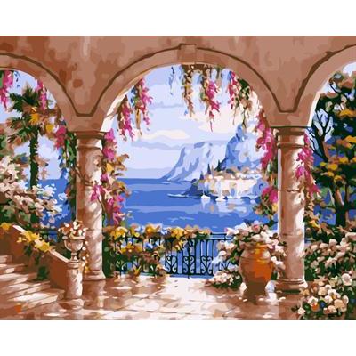 seascape canvs oil paint by number GX6685 yiwu art suppliers