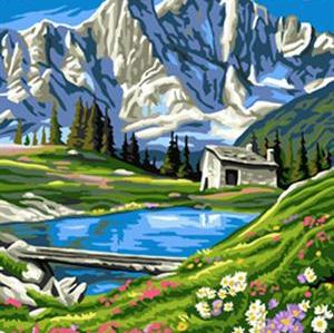 GX6716 naturel landscape oil canvas paint by number 2015 new design