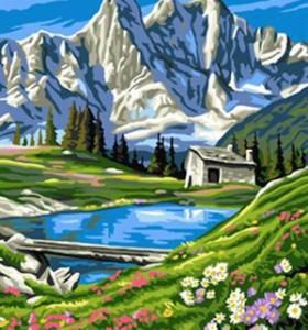 GX6716 naturel landscape oil canvas paint by number 2015 new design