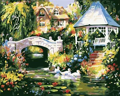 2015 new naturel garden landscape oil painting by numbers GX6724 paint by number kit