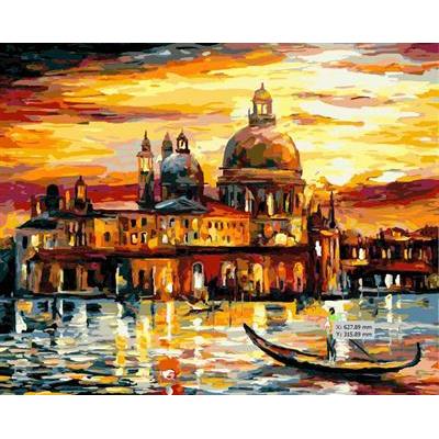 abstract city landscape cnvas oil painting handmaded painting by numbers GX6753