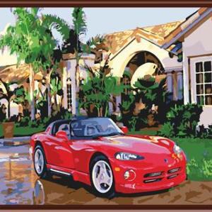 GX6809 paint by number 2015 car design canvas oil painting
