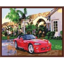 GX6809 paint by number 2015 car design canvas oil painting