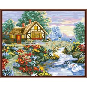 gx6808 malen nach zahlen 2015 Dorf landschaft heißer verkauf Bild