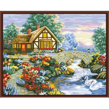 GX6808 paint by number 2015 village landscape hot selling picture