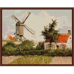 Natur, landschaft, handbemalte Ölbild auf leinwand gemälde von nummer gx6408 yiwu kunst lieferanten