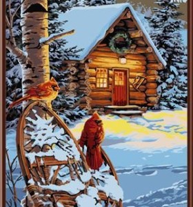 Handmaded pintura by números GX6831 casa de la nieve paisaje