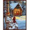 handmaded painting by numbers GX6831 snow house landscape