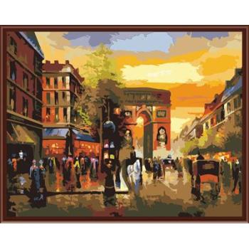 oil painting by numbers handpainted wholesales 2015 home and city landscape design painting GX6490