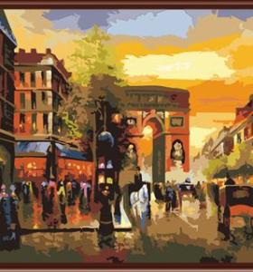 oil painting by numbers handpainted wholesales 2015 home and city landscape design painting GX6490