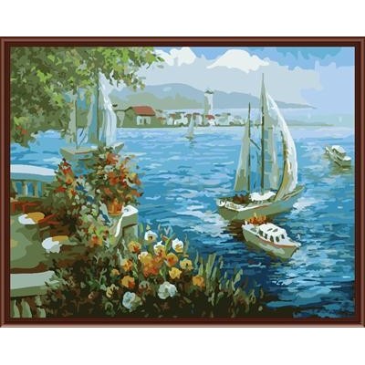 canvas paint by number seascape wholesales new design 2015 GX6851