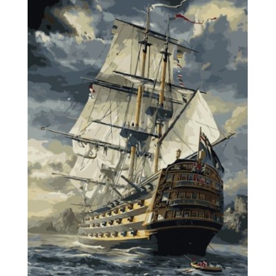 GX6923 abstract oil painting by numbers canvas oil painting seascape ship design