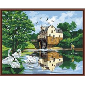 Natur, landschaft färbung von Zahlen kit handmaded malerei gx6521