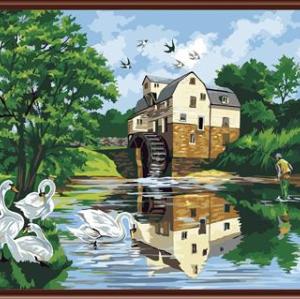 nature landscape coloring by numbers kit handmaded painting GX6521