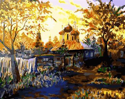 abstract oil painting by number naturel village design kit painting for beginners set GX6603