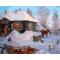 abstract oil painting on canvas GX6615 paint by number snow village landscape painting