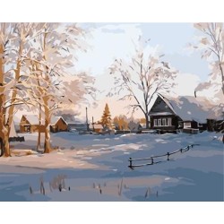 moderne Ölgemälde nach zahlen auf leinwand naturel Dorf landschaft gx6905