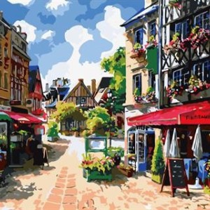 GX6922 abstract oil painting by numbers canvas oil painting street landscape city landscape