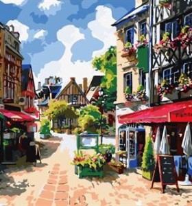 GX6922 abstract oil painting by numbers canvas oil painting street landscape city landscape