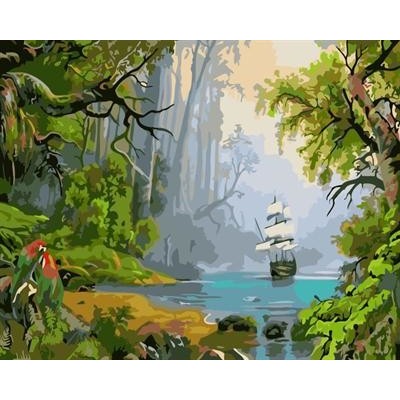 Pintura al óleo abstracta by números naturel paisaje yiwu ventas al por mayor GX6950 pintura marca del muchacho