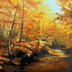 diy picture by numbers acrylic oil painting for bedroom GX7136 2015 new hot landscape forest photo