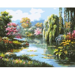 diy malen nach zahlen naturel landschaft Ölgemälde gx7146 2015 neue heiße foto blume und baum