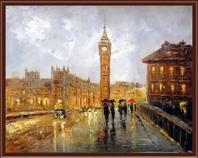 handmaded painting by numbers GX6838 city landscape canvas oil painting