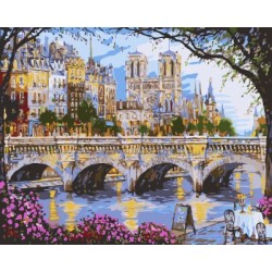 Ciudad paisaje acrílico diy pintura al óleo by números en la lona para sala de estar decoración GX7192