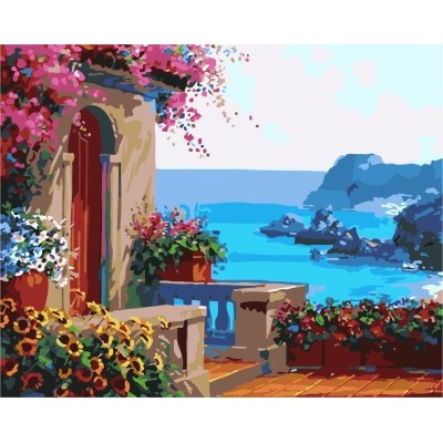 2015 new seascape canvas oil painting by numbers for home decor GX7214