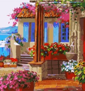 2015 new landscape canvas oil painting by numbers for beginners GX7212