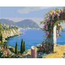 modern landscape acrylic oil painting by numbers on canvas for hotel lobby decoration GX7234