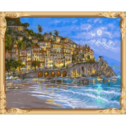 abstaract mediterrane landschaft leinwand Öl malen nach zahlen für wohnkultur gx7239