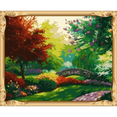 Naturel paisaje de la lona de acrílico art set pintura al óleo by números para ventas al por mayor GX7244