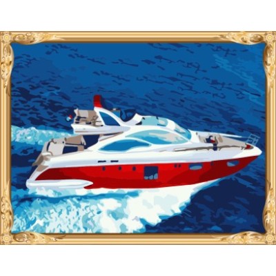 Paisaje marino barco de la foto pintura al óleo by números para wholeasles GX7294