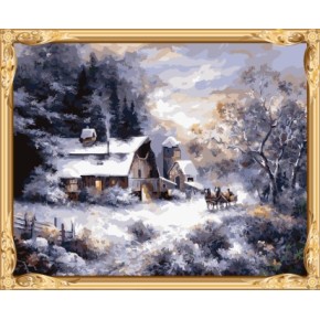Gx7340 malen eigene leinwand kunst gesetzt Schneelandschaft malen nach zahlen für wand-dekor