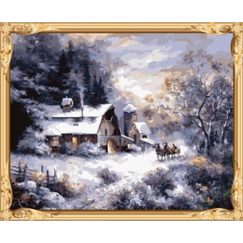Gx7340 malen eigene leinwand kunst gesetzt Schneelandschaft malen nach zahlen für wand-dekor