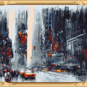 abstract city landscape canvas diy painting draw by number for home decor GX7325