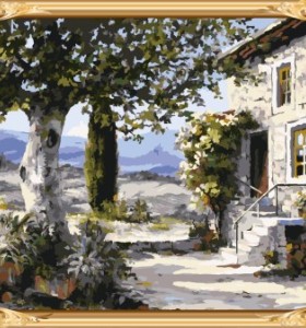 GX7335 yiwu art suppliers landscape diy oil painting by numbers for home decor