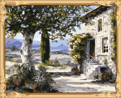GX7335 yiwu art suppliers landscape diy oil painting by numbers for home decor