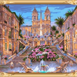 city landscape canvas oil painting by numbers for home decor GX7302
