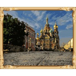 Yiwu art proveedores de la pintura del paisaje by números en la lona para modern living room decor GX7402
