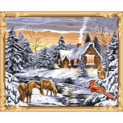 Gx7417 malen nach zahlen heißen foto Schneelandschaft leinwand Ölgemälde für wand-kunst