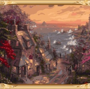 GX7334 art suppliers landscape diy oil painting by numbers for home decor