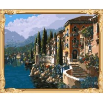 GX7407 wooden frame coloring by numbers landscape oil painting for home decor