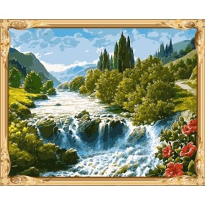 Gx7362 pintura by números naturel paisaje lienzo pintura al óleo de diy de la decoración del hogar