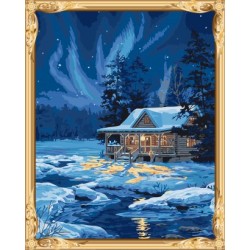 Gx7415 malen nach zahlen schnee Nacht-Landschaft leinwand Ölgemälde für wand-kunst