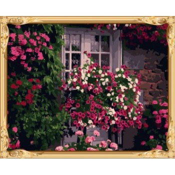 GX7488 flower house oil painting by numbers