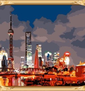 Landschaft shanghai diy malen nach zahlen chinesische malerei für schlafzimmer dekor gx7475