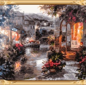 GX7492 landscape canvas oil painting by numbers for bedroom decor