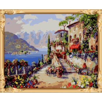 landscape canvas oil painting by numbers kits for bedroom decor GX7557